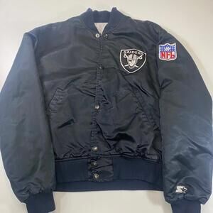 Vintage Starter Oakland Raiders Satin Bomber Jacket